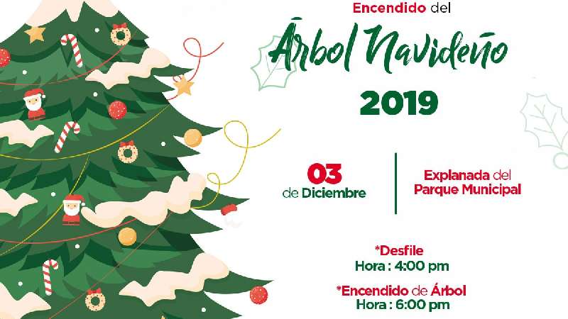 Encendido del árbol navideño en Xicohtzinco