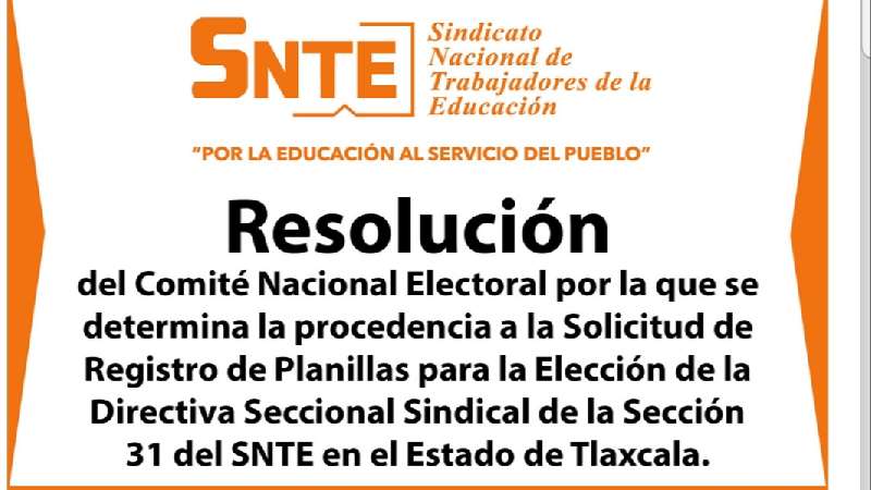 Avala SNTE registro de planillas para cambio de dirigencia en Tlaxcala