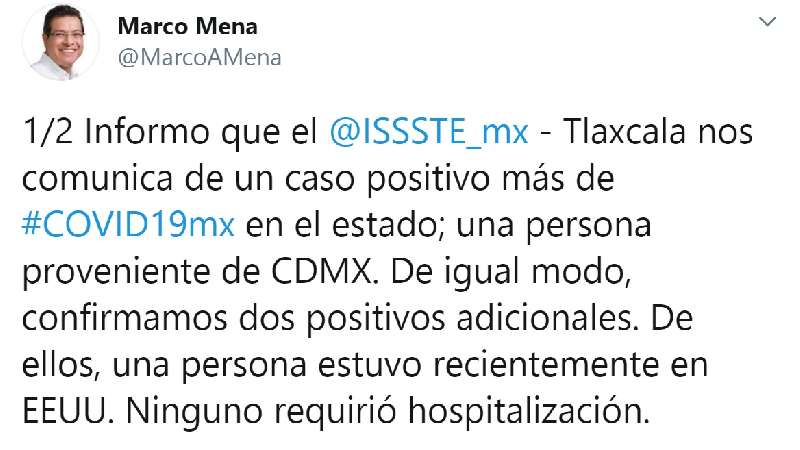 Confirma SESA tres casos nuevos de Covid-19 en Tlaxcala