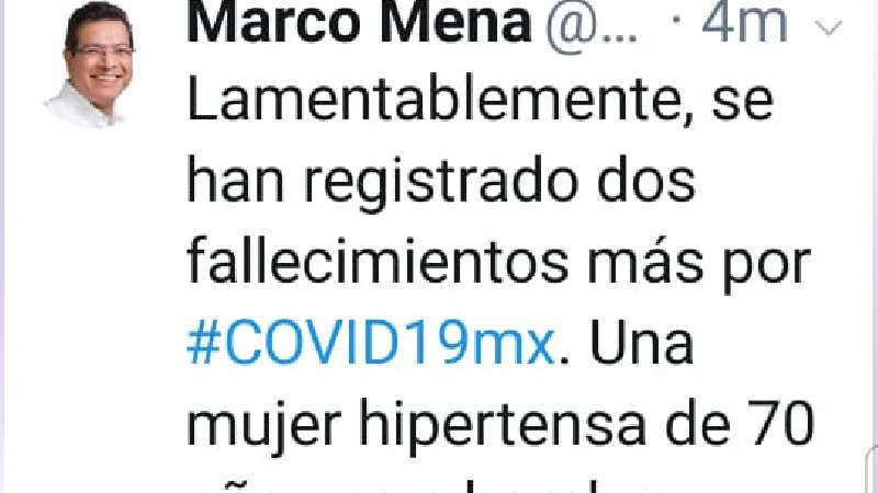 4 los muertos en Tlaxcala por Covid-19; gobernador confirma otros 2 fa...