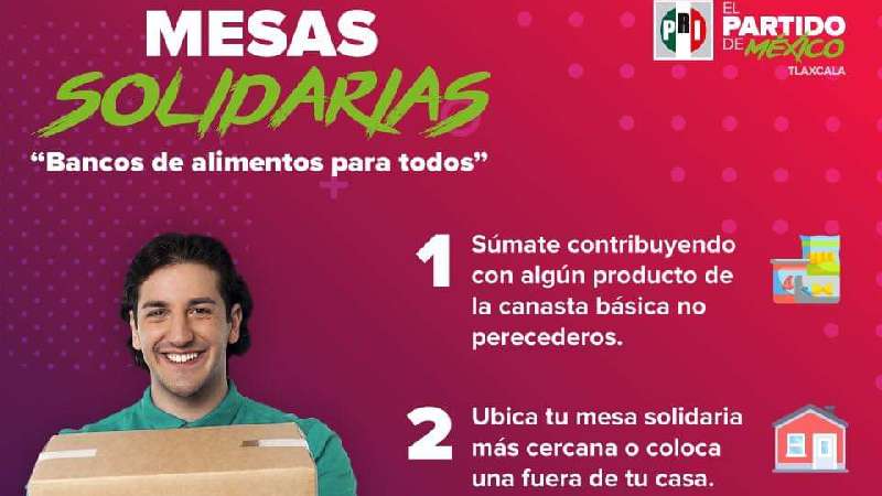 Contra estragos de Covid-19, instalan en PRI banco de alimentos 