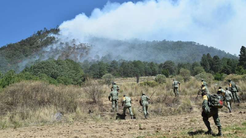 Consume incendio cerro en Terrenate; lo atiende Zona Militar 