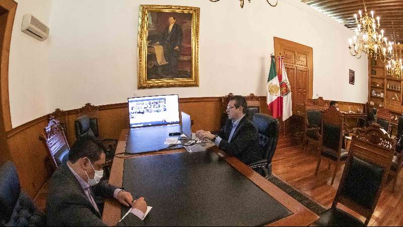 Marco Mena participa en videoconferencia con Olga Sánchez para analiz...