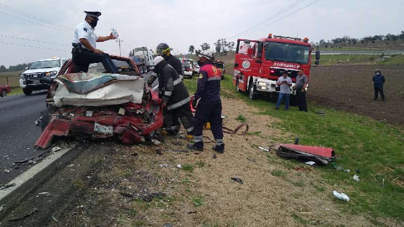 6 heridos deja accidente en carretera a Calpulalpan 