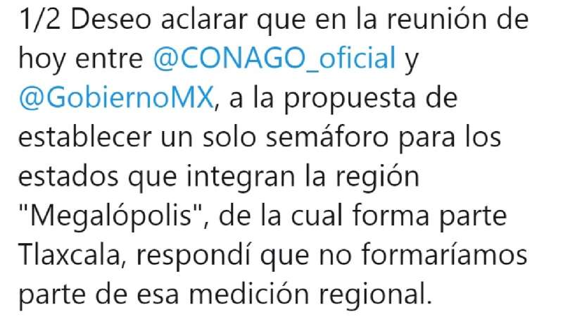 Tlaxcala no forma parte del semáforo regional de Covid-19