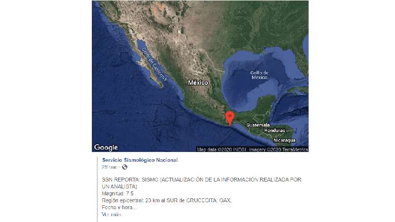 Sismo de 7.1 sacude a Tlaxcala, hasta el momento no se reportan daños...