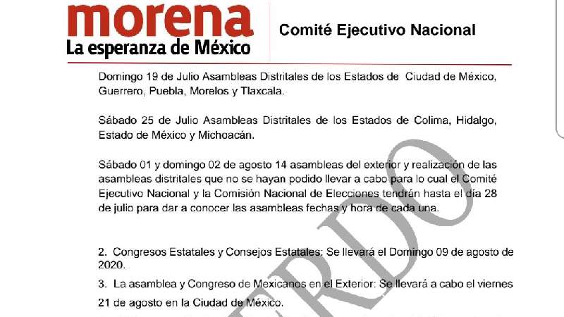 Lanzan convocatoria para renovar dirigencia de Morena, el 19 de julio ...