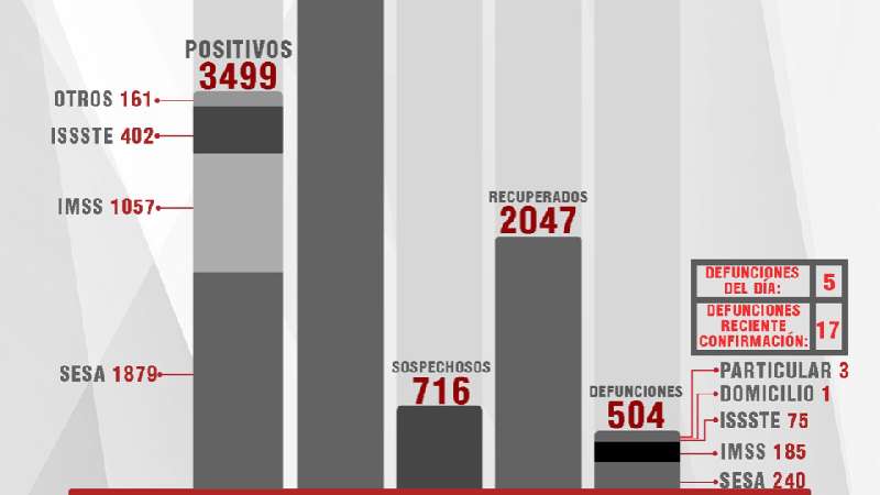 Confirma SESA 38 personas recuperadas, 83 casos positivos y 5 fallecim...