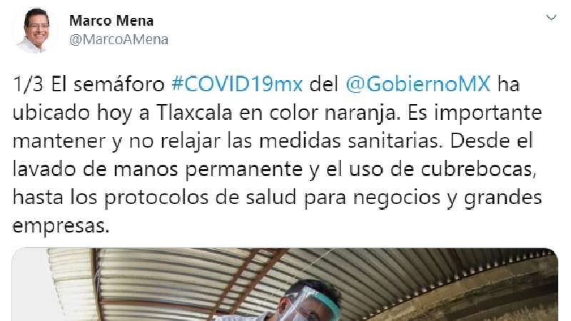 Tlaxcala pasa a semáforo naranja de Covid-19; no se deben relajar med...