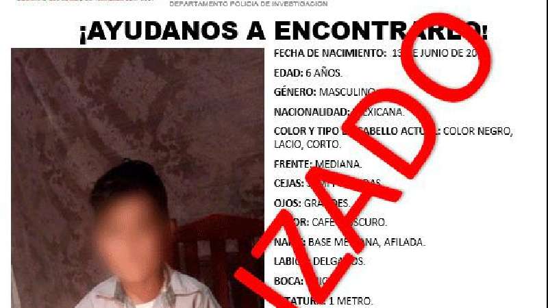 Localiza PGJE a menor reportado como desaparecido en Apizaco