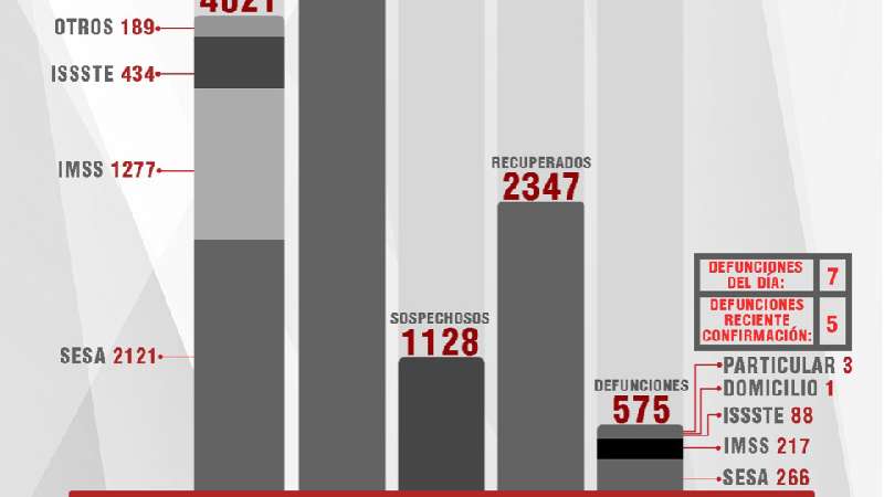 Confirma SESA 33 personas recuperadas, 72 casos positivos y 7 fallecim...