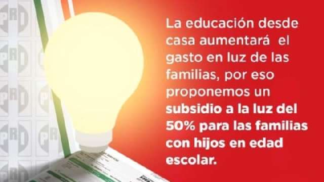 Subsidio de 50 % en luz a familias con hijos en edad escolar, propone ...