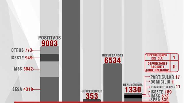 Confirma SESA 24 personas recuperadas, 1 defunción y 34 casos positiv...