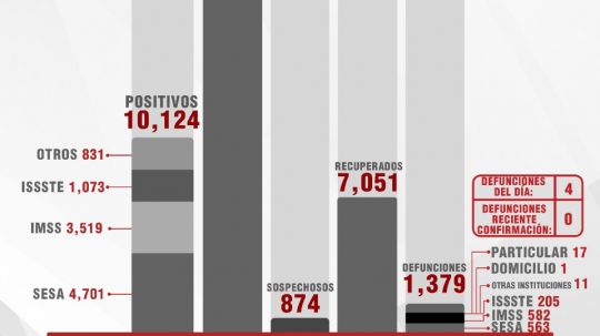 Confirma SESA 20 personas recuperadas, 4 defunciones y 66 casos positi...