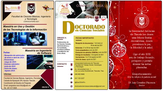 Conoce las actividades que desarrolla la UATx en distintos ámbitos con la Cartelera lunes 21 de diciembre de 2020