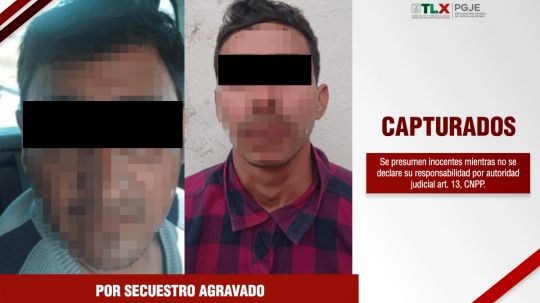 En operativo capturan PGJE y Conase a dos hombres por secuestro y liberan a dos víctimas